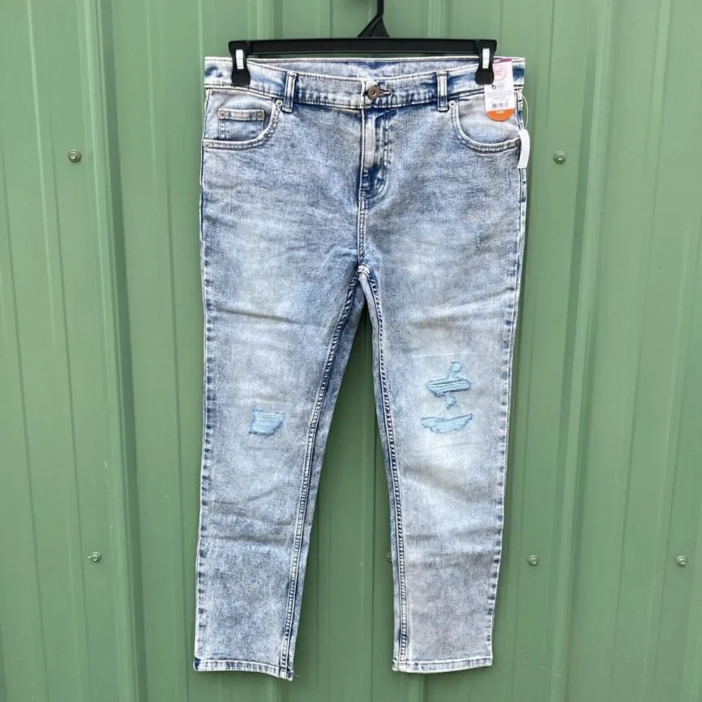 Boys Rip & Repair Slim Fit Denim Jeans Pants Size 14 Husky